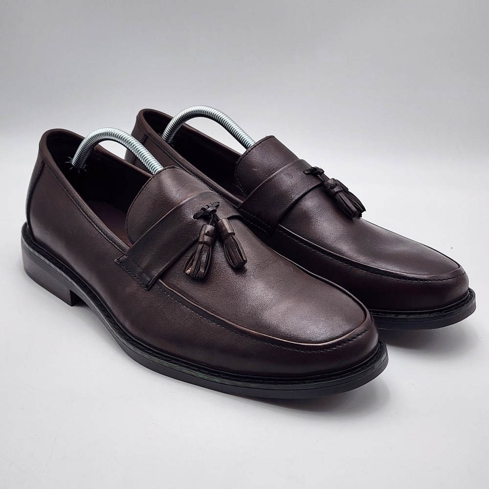 CABELA'S Men's Dark‎ Brown Leather Slip-On Dress Shoes Size 11EE NWOB SEE PHOTOS